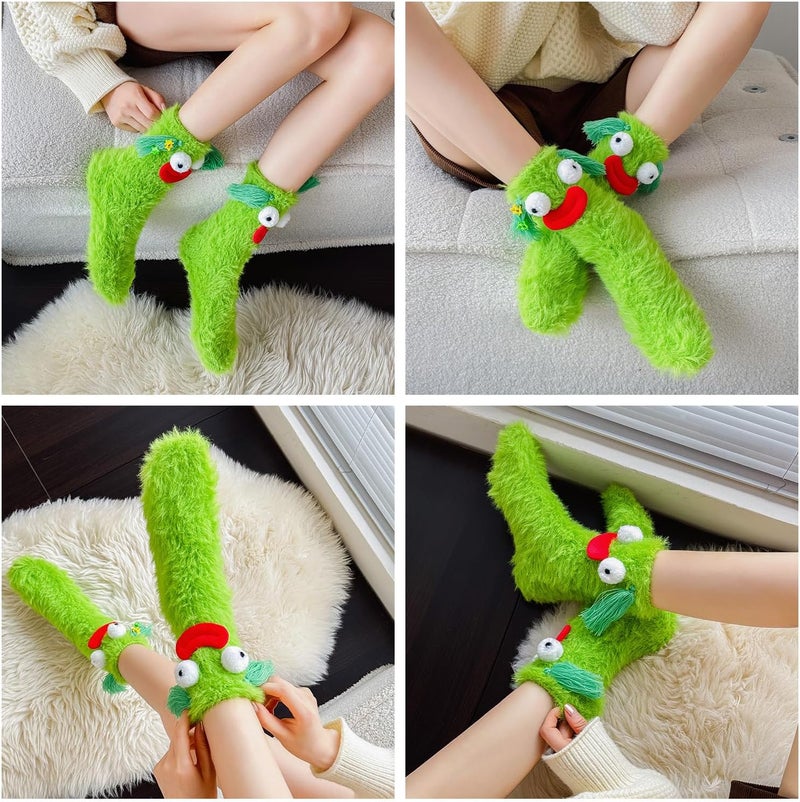 TFTSR Crazy Funny Fuzzy Silly Socks for Kids Women,Girls Fluffy Slipper Novelty Fun Socks,Boy Men Cute Cozy Soft Animal Socks - Image 5